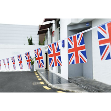 TSMD 100 Feet UK Flag String for Events and Celebrations