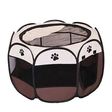 BODISEINT Portable Pet Playpen for Dogs Cats Travel Adventure