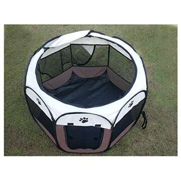 BODISEINT Portable Pet Playpen, Dog Playpen Foldable Pet Exercise Pen Tents Dog Kennel House Playground for Puppy Dog Yorkie Cat Bunny Indoor Outdoor Travel Camping Use