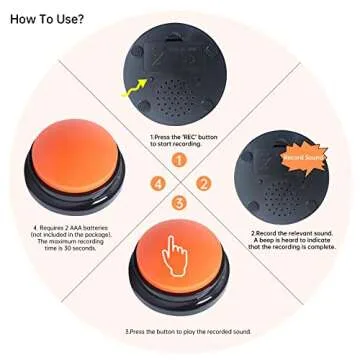 4 Color Voice Recording Button for Pet Communication and Fun