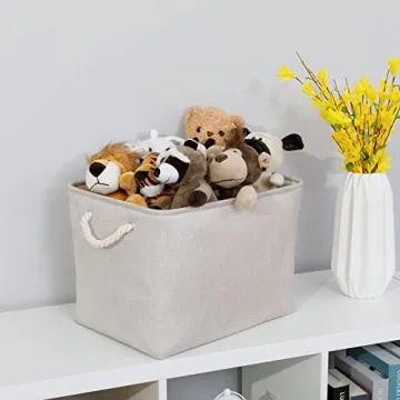 Bidtakay Large Fabric Storage Bins Set of 2 - Organizing Made Easy