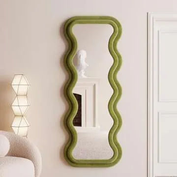 BOJOY 63"x24" Full Length Irregular Wavy Mirror