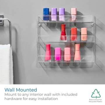 iDesign Hanging Nail Polish & Cosmetics Organizer, The Clarity Collection – 8.78" x 2.02" x 11.07", Clear