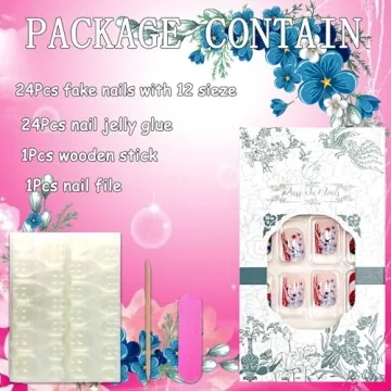 Patriotic 4th of July Press on Nails 24Pcs