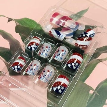 Patriotic 4th of July Press on Nails 24Pcs