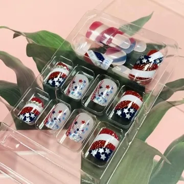 Patriotic 4th of July Press on Nails 24Pcs
