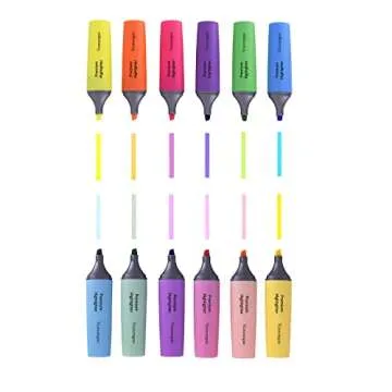 YIZOCENGUO Highlighters Assorted Colors, 12 Highlighters with Base, Bible Highlighters, Aesthetic Hi...