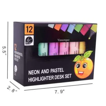 YIZOCENGUO Highlighters, 12 Color Assortment with Base