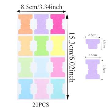 Sticky Index Tabs 20 Sheets in 12 Colors, Writable Sticky Notes Flags Paper Blank Monthly Tabs Plann...