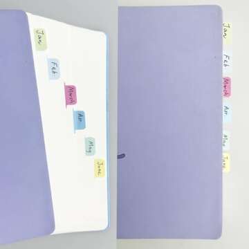 Sticky Index Tabs 20 Sheets in 12 Colors, Writable Sticky Notes Flags Paper Blank Monthly Tabs Planner Stickers Double Sided Page Markers Book Tabs for Labeling Classifying Planning