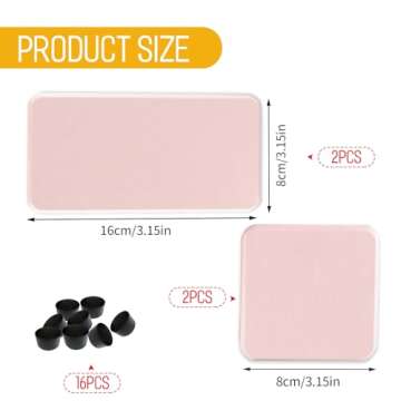 GVRGO Set of 4 Water Absorbent Diatomite Tray, Stone Drying Mat for Bathroom & Kitchen Counter Vanit...