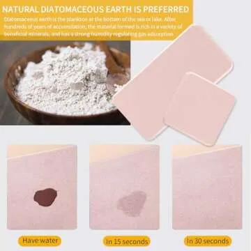 GVRGO Set of 4 Water Absorbent Diatomite Tray, Stone Drying Mat for Bathroom & Kitchen Counter Vanity, Instant Dry Diatomaceous Earth Sink Dish Rack Organizer for Soap, Cup, Drink Bottle- Pink