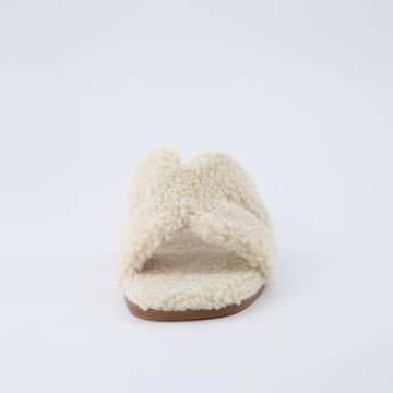 CUSHIONAIRE Women's Cozy Slide Sandals in Cream - Ultimate Comfort