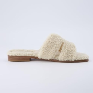 CUSHIONAIRE Women's Cozy Slide Sandals in Cream - Ultimate Comfort