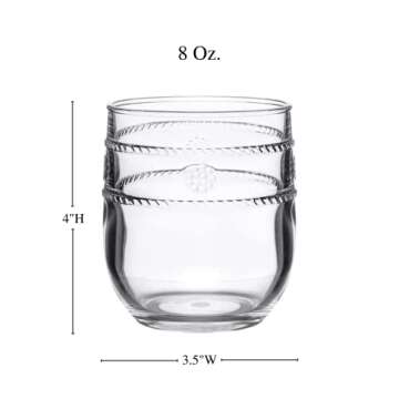 Juliska Isabella Acrylic Tumbler, Acrylic Glass - Clear Acrylic, Embossed Drinking Glass