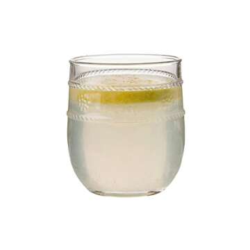 Juliska Isabella Acrylic Tumbler, Acrylic Glass - Clear Acrylic, Embossed Drinking Glass