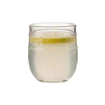 Juliska Isabella Acrylic Tumbler, Acrylic Glass - Clear Acrylic, Embossed Drinking Glass