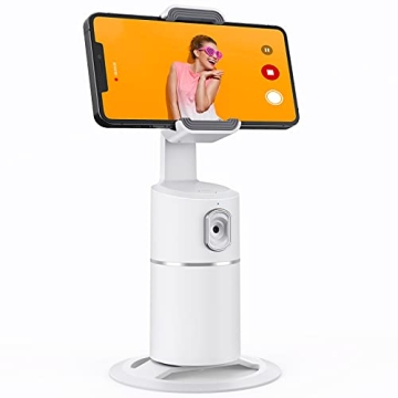 Auto Face Tracking Phone Holder, No App Required, 360° Rotation Face Body Phone Tracking Tripod Sma...