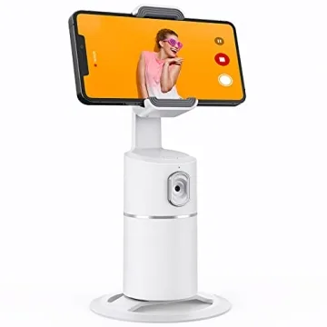 Auto Face Tracking Phone Holder - 360° Rotation, No App Required - Perfect for Vlogging and Live St...