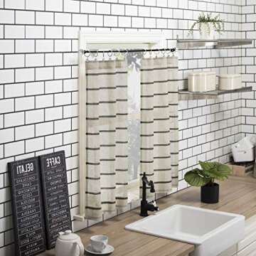 Elegant Allergy-Friendly Twill Stripe Cafe Curtain