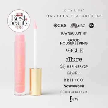 City Beauty City Lips Plumping Lip Gloss Tinsel Town - High-Shine Gloss for Fuller, Younger-Looking Lips | Hydrating & Smoothing Lip Treatment Hyaluronic Acid