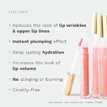 City Beauty City Lips Plumping Lip Gloss Tinsel Town - High-Shine Gloss for Fuller, Younger-Looking Lips | Hydrating & Smoothing Lip Treatment Hyaluronic Acid