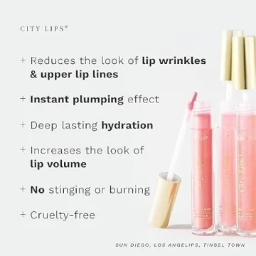City Beauty City Lips Plumping Lip Gloss Tinsel Town - High-Shine Gloss for Fuller, Younger-Looking Lips | Hydrating & Smoothing Lip Treatment Hyaluronic Acid