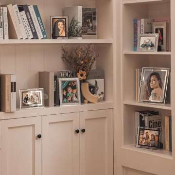 IZIDDO 5x7 Picture Frames Set of 2, Glitter Glass Photo Frame for Tabletop Display, Gift Picture Frame, Horizontally or Vertically