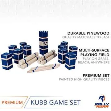 Kubb Premium Set Yard Game Set for Adults, Families - Fun, Interactive Outdoor Family Games - Durabl...