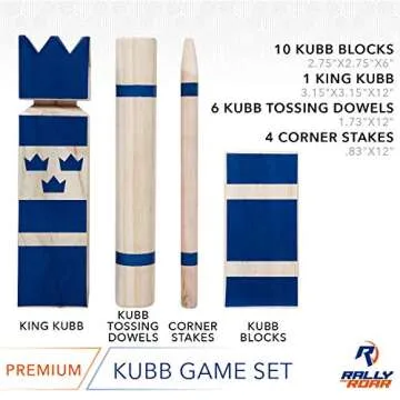 Kubb Premium Set Yard Game Set for Adults, Families - Fun, Interactive Outdoor Family Games - Durable Wood Blocks with Travel Bag - Clean, Games for Outside, Lawn, Bars, Backyards