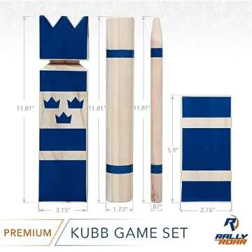 Kubb Premium Set Yard Game Set for Adults, Families - Fun, Interactive Outdoor Family Games - Durable Wood Blocks with Travel Bag - Clean, Games for Outside, Lawn, Bars, Backyards