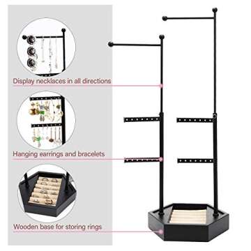 Emfogo Jewelry Organizer Stand for Neat Display & Storage