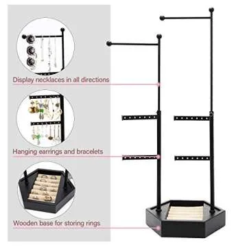 Emfogo Jewelry Organizer Stand for Neat Display & Storage