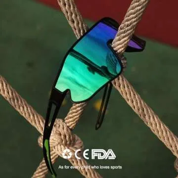 SEKKAF Kids Sunglasses, Youth Baseball Sunglasses Polarized Sports Cycling Shades for Boys Girls Lightweight Frame