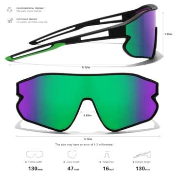 SEKKAF Kids Sunglasses, Youth Baseball Sunglasses Polarized Sports Cycling Shades for Boys Girls Lightweight Frame