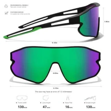 SEKKAF Kids Sunglasses, Youth Baseball Sunglasses Polarized Sports Cycling Shades for Boys Girls Lightweight Frame