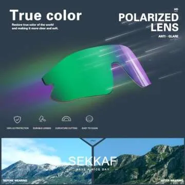 SEKKAF Kids Sunglasses, Youth Baseball Sunglasses Polarized Sports Cycling Shades for Boys Girls Lightweight Frame