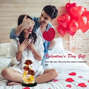 Light Up Rose in Glass Dome - Eternal Beauty for Her