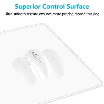 Dapesuom Large Mouse Pad, Extended Gaming Mouse Mat with Stitched Edges, Waterproof Full Size Desk Mats with Non-Slip Base, Computer Big Desktop Keyboard Pad for Laptop, Office, 23.6 x 11.8 in, White