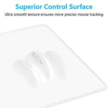 Dapesuom Large Mouse Pad, Extended Gaming Mouse Mat with Stitched Edges, Waterproof Full Size Desk Mats with Non-Slip Base, Computer Big Desktop Keyboard Pad for Laptop, Office, 23.6 x 11.8 in, White