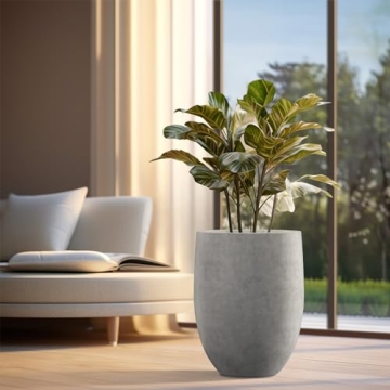 Kante 21.7" Natural Concrete Tall Planter Modern Decor