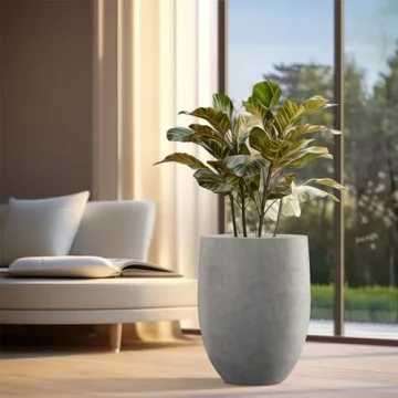 Kante 21.7" Natural Concrete Tall Planter Modern Decor