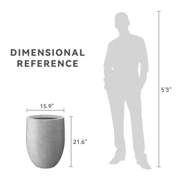 Kante 21.7" Natural Concrete Tall Planter Modern Decor