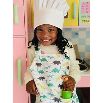 Tovla Jr. Kids Baking Gift Set with Storage Case - Cooking Kit for Children - Educational Baking Sets - Real Kid Baking Supplies with Decorating Tools Set with Apron… (Dinosaur)