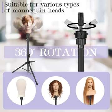 Adjustable Auroras Mannequin Head Stand for Cosmetology