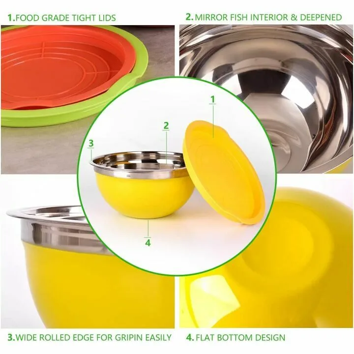 26 PCS Mixing Bowls with Lids & Utensils