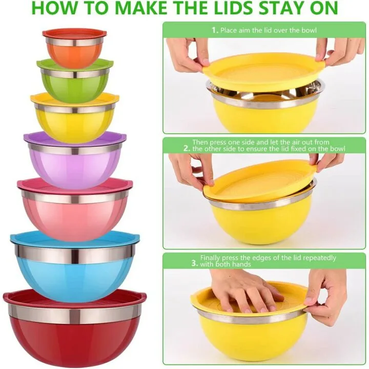 26 PCS Mixing Bowls with Lids & Utensils