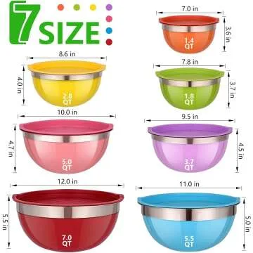 26 PCS Mixing Bowls with Lids & Utensils