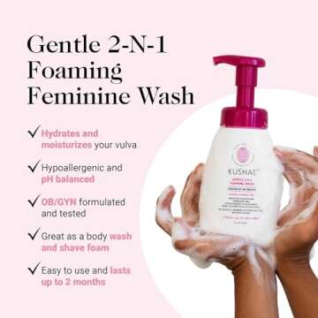 Kushae Gentle Foaming Wash for Sensitive Skin 8.3 Oz