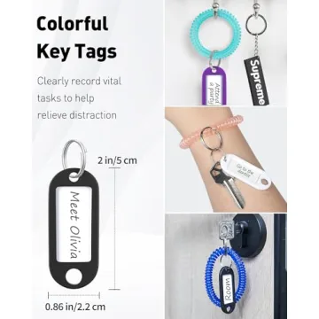 Uniclife Colorful Wrist Keychains & Tag Labels for Organization